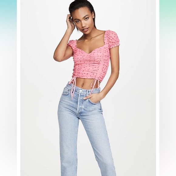 TIGER MIST Crop Top Size Ruched Pink Xs Like new - Picture 10 of 11